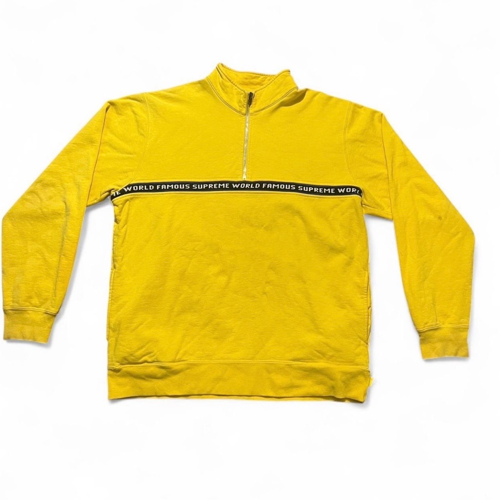Supreme World Famous 1/4 Quarter Zip yellow size XL fall/winter 2016